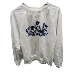 Women's American Eagle Outfitters Sweatshirt Size Medium Flocked Crew Neck EUC